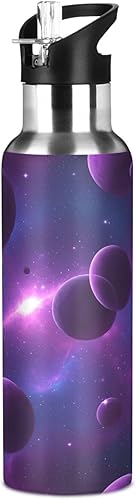 Miniatura 8 de Stainless Steel Vacuum Insulated Water Bottle 32 Oz, BPA-Free Sport Water Bottle Insulated for Gym Outdoor Travel School, Cosmic Scene Purple Planets