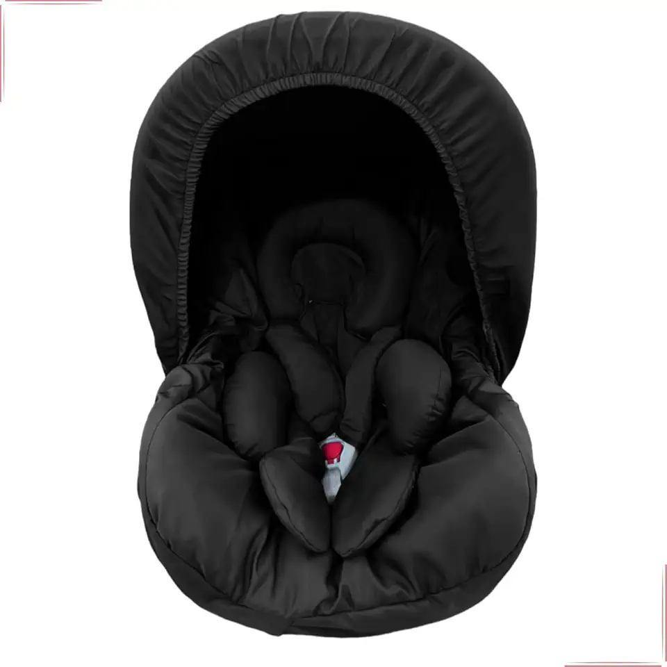 Kit 5 peças para bebê conforto Capa Protetor Cinto Capota Redutor 0-13 kg Galzerano Cosco Burigotto (Preto)