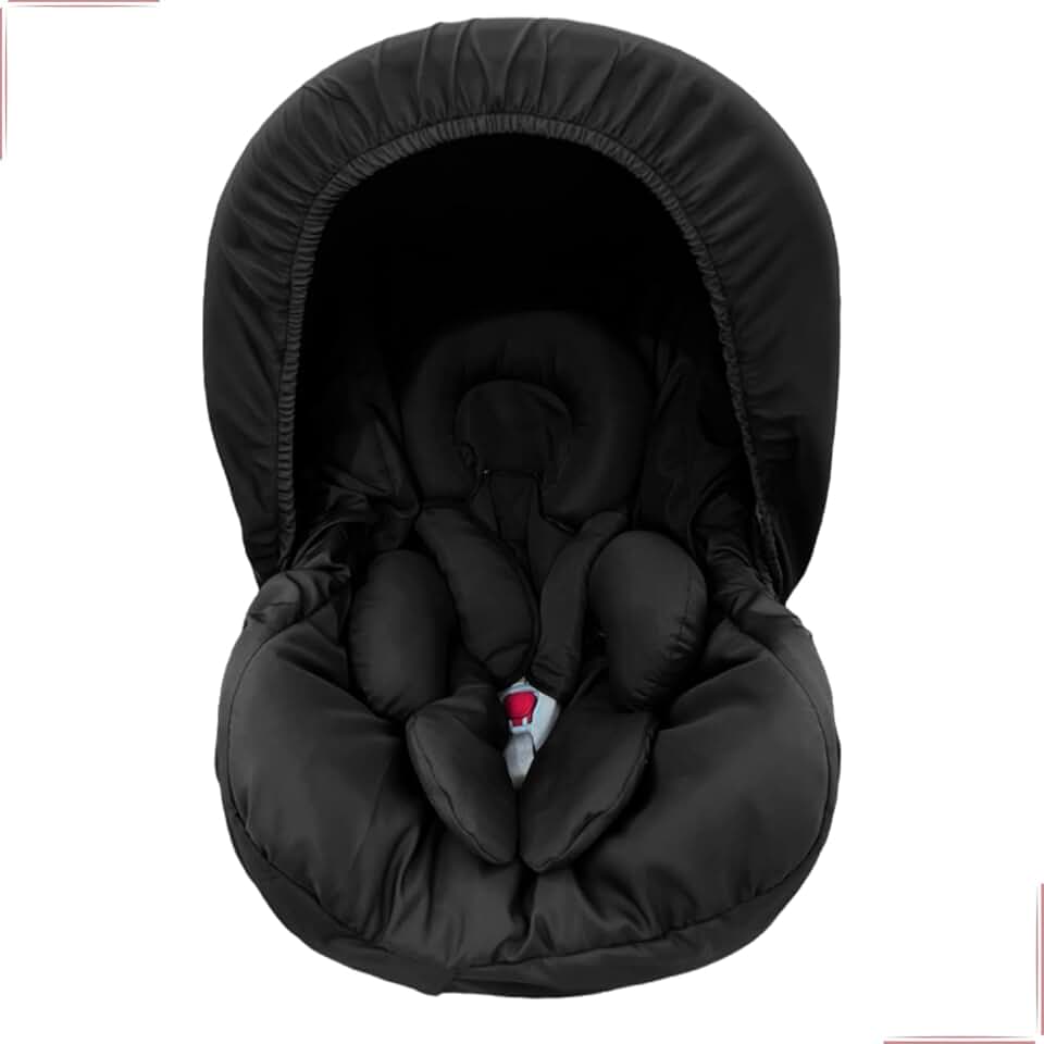 Kit 5 peças para bebê conforto Capa Protetor Cinto Capota Redutor 0-13 kg Galzerano Cosco Burigotto (Preto)
