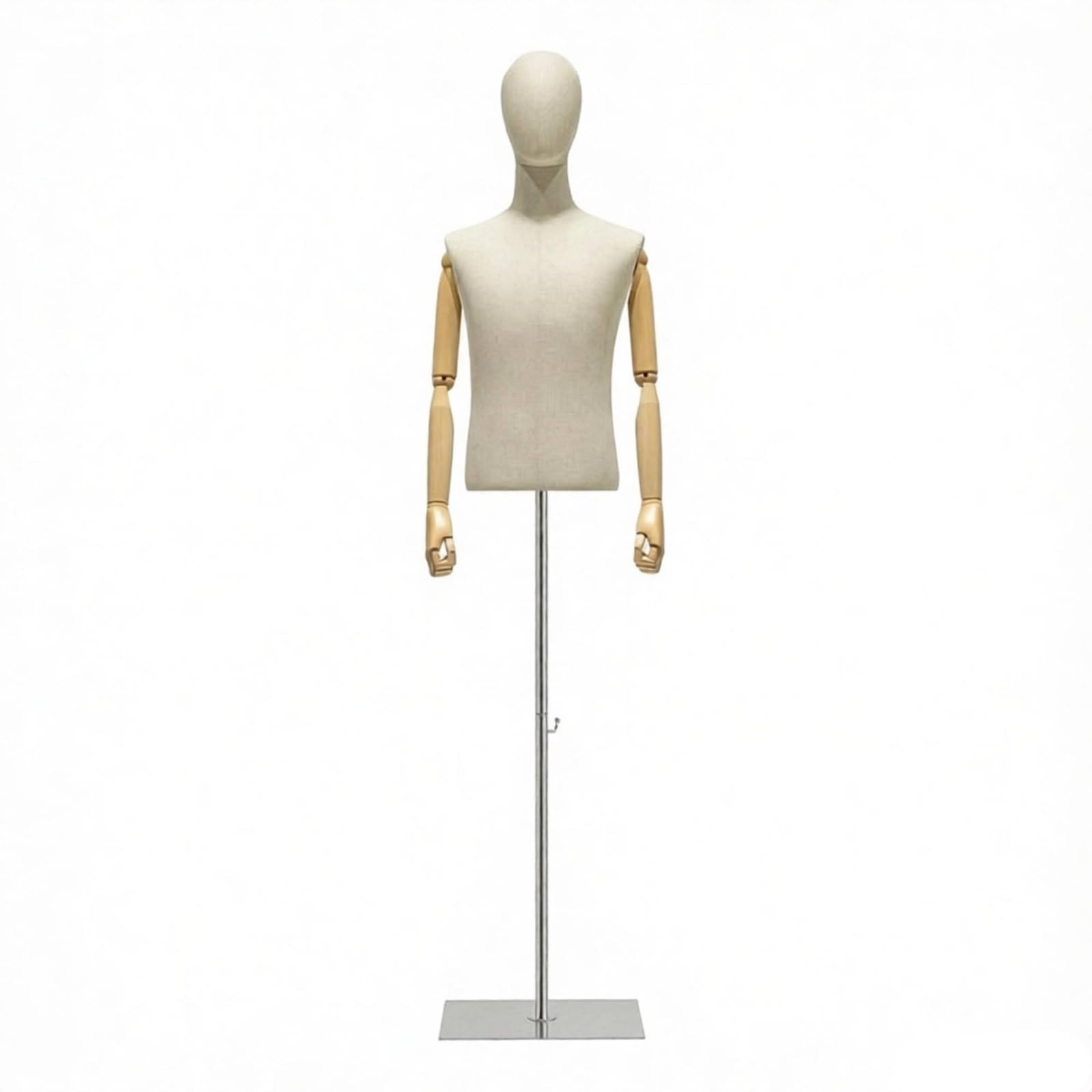 Modegeschäft Ankleidepuppe Herren , Silberne Quadratische Basis Mit Holzarmen Und Kopf , Style to 12