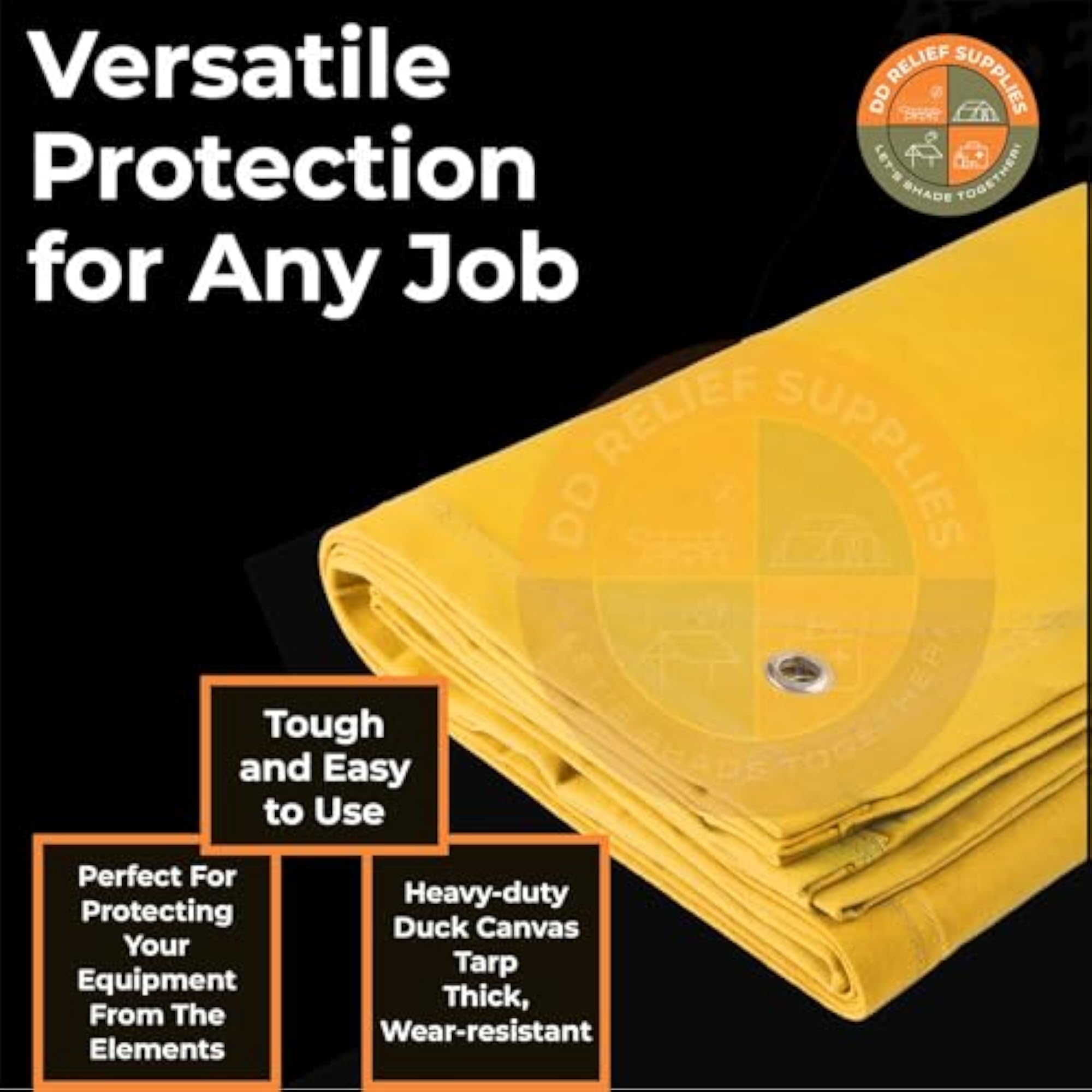 Heavy Duty Tan Tarp Waterproof Canvas Tirpal