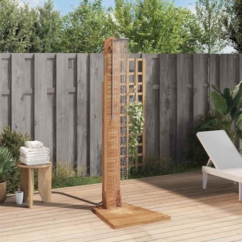Gecheer Gartendusche Massivholz Teak 70x75x204 cm Outdoor Dusche...