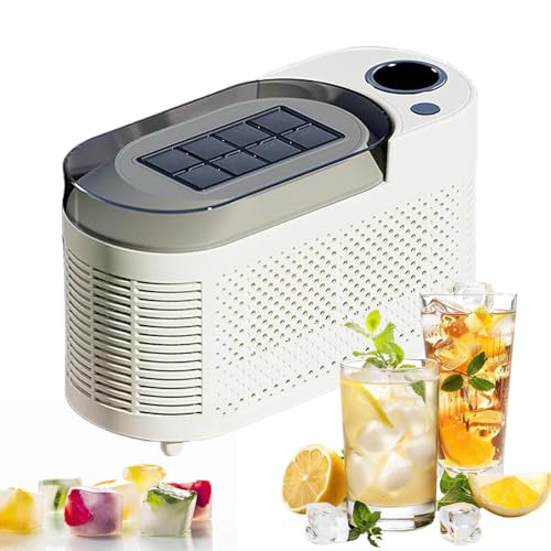 Máquina portátil de Fabricante de Hielo, 8 Cubos en 10 Minutos, Inicio de un Toque con Ventana y Barra de extracción de Hielo - Diseño de encimera Compacto para hogar, Oficina, Barra,