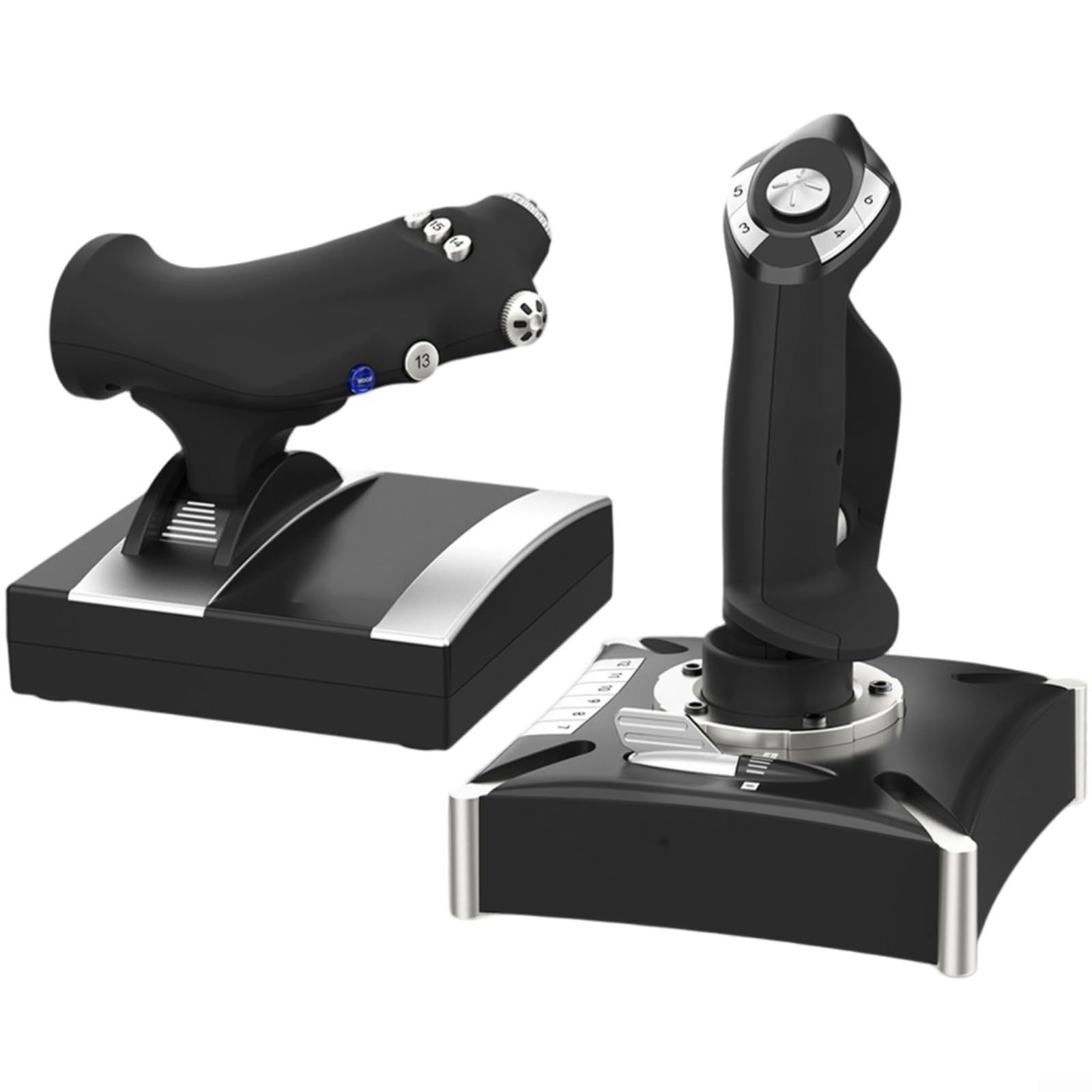 Lapiglo Controller di volo ergonomico simulato PC, e, costruzione ABS con comandi intuitivi Win10, per Compact 36x19x25cm, nero