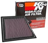 K&N Engine Air Filter: Increase Power & Acceleration, Washable, Premium, Replacement Car Air