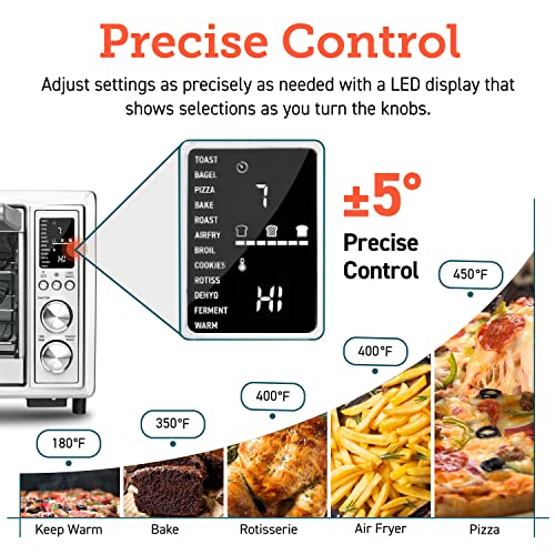 COSORI Air Fryer Toaster Oven, 12-in-1 Convection Ovens with Rotisserie & Dehydrator, Stainless Steel, 6-Slice Toast, 100 Recipes & 6 Accessories Included, Work with Alexa, CS130-AO COSORI Air Fryer Toaster Oven, 12-in-1 Convection Ovens with Rotisserie & Dehydrator, Stainless Steel, 6-Slice Toast, 100 Recipes & 6 Accessories Included, Work with Alexa, CS130-AO