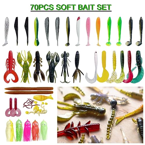 FREE FISHER 346pcs Fishing Lures Kit with Tackle Box Included Crankbait, Minnow, Spinnerbaits, Spoons, Soft Lures, Jigs, Hooks, Bait Rigs, Weights Sinkers, Topwater Lures Freshwater Saltwater - Thumbnail 5