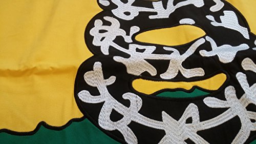 Yellow Gadsden Flag Don't Tread On Me Double Sided Embroidered Cotton 3 X 5 Foot #TOP3