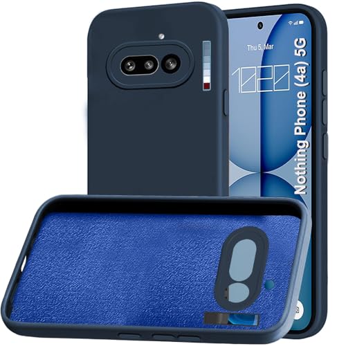 Image of TheGiftKart Liquid Silicon Back Cover Case for Nothing Phone 4a 5G | Total Camera Protection | Micro-Fibre Lining Inside | Shockproof Back Cover Case for Nothing Phone 4a 5G (Silicone, Blue)