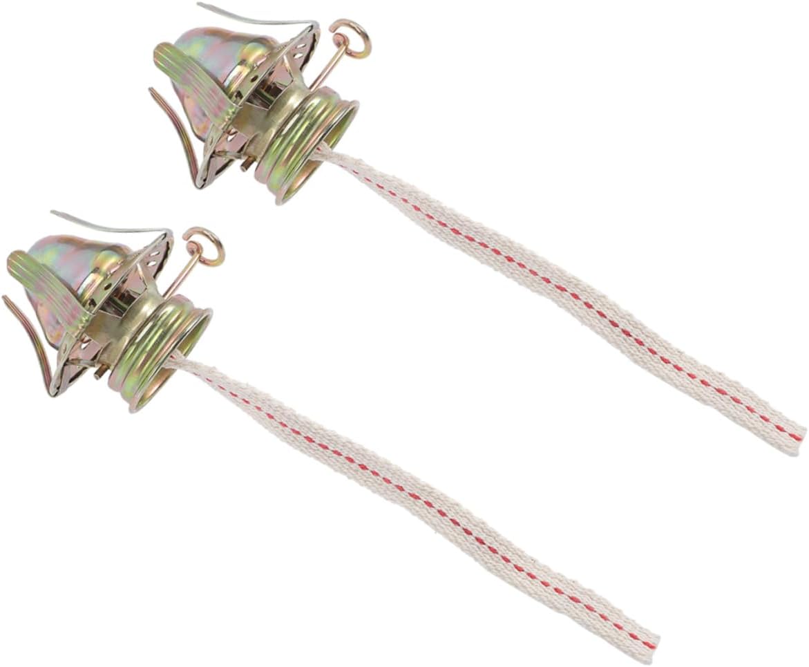 Levemolo 2pcs Vintage Oil Lamp Burner with Adjustable Metal Regulator Replacement Parts for Kerosene Lanterns Practical Wick Fitting for Home Decor and Emergency Lighting