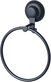 JUSTYINUO Łazienka ssawka Pierścień Rower/Rack Rack Rack Non-wiercony, SUS304. Matowy ze stali nierdzewnej czarny uchwyt na ręczniki ręczne. (Color : Matte Black)