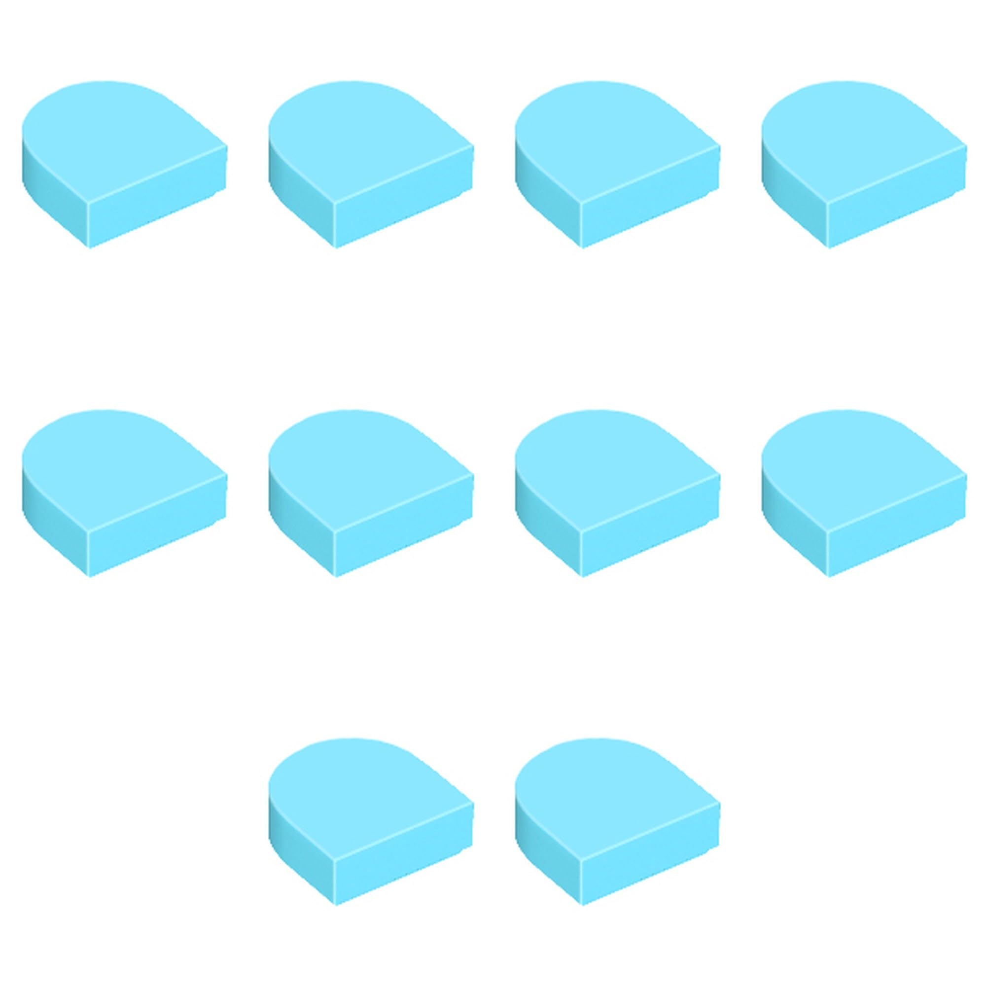 LEGO Tile, Round 1 x 1 Half Circle Extended, Part 24246 (Medium Azure, 10, count) — image 1
