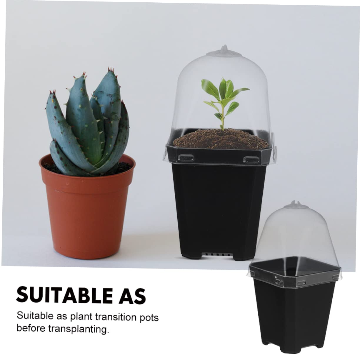 Toyvian Macetas De Plástico para Jardinería 12 Juegos Agujeros De Drenaje para Sembrar y Esquejes