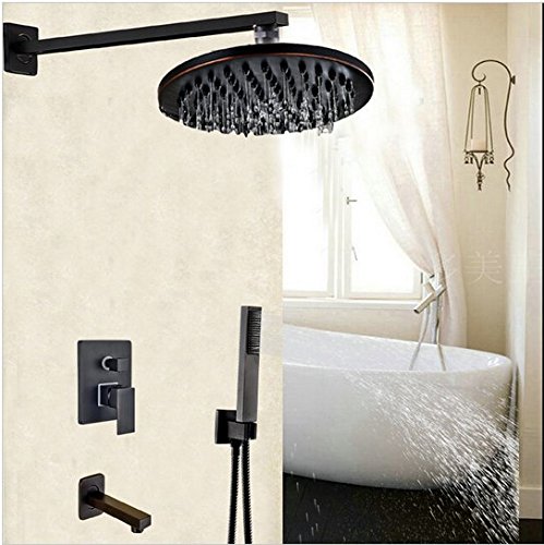 Pomme de douche pluie encastrée laiton mitigeur 3 voies avec douchette