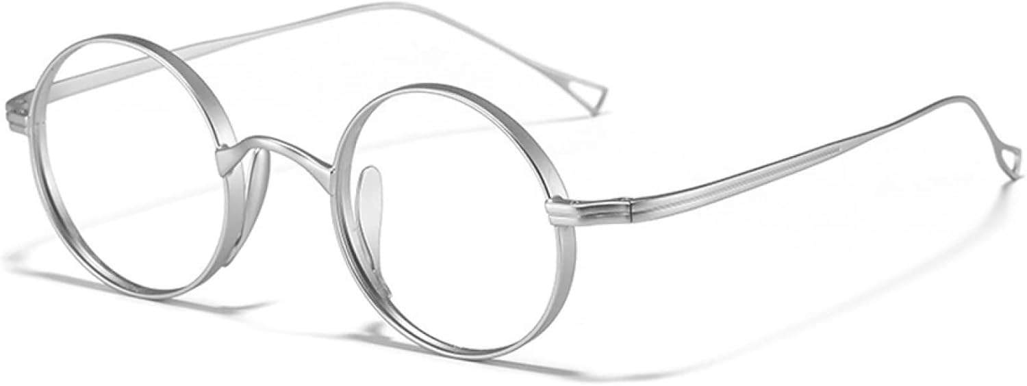 CHICHIYANG Silver Titanium Retro 45mm Spectacle Glasses Round Eyeglass Frames Men Women Parts
