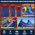 Double sac de couchage pour adultes Camping, XL Taille de la Reine 2 Sacs de couchage pour toute la saison Randonnée Backpacking RV Voyage, léger imperméable pour le temps froid & Chaud