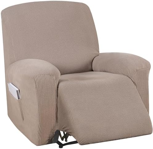 Housse De Fauteuil Relax Universelle WWQQKJ - 4 Pièces Extensible - Lavable - Jacquard