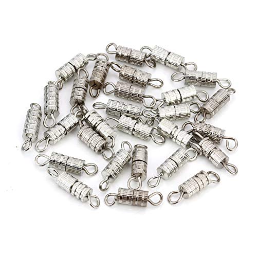 100 Sets 4Mm X 15Mm Screw Type Clasp Barrel Screw Clasps Screw Twist Clasps Screw Connector For Jewelry Making Necklaces And Bracelets, Silver-Color #TOP21