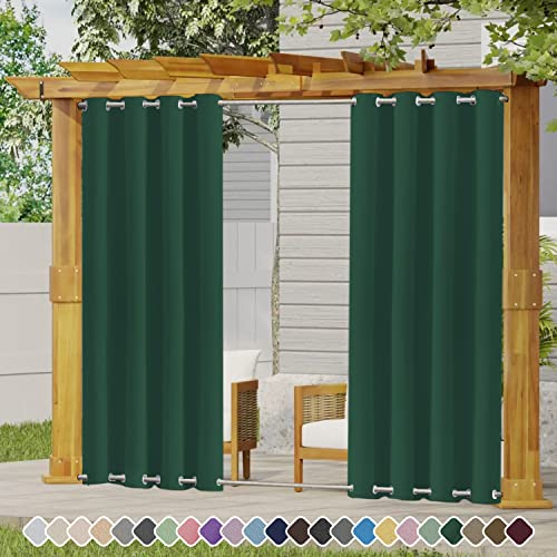 Lsjoaw Outdoor Curtains for Patio W52XH84 inch Waterproof Weatherproof Outside