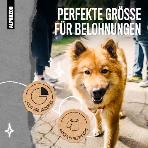 alphazoo In Aller Seelenruhe 60 g – Snack für Hunde mit Baldrian, Melisse & Ashwagandha. Ergänzungsfuttermittel zur Unterstützung von Entspannung & innerer Balance. Ohne künstliche Zusätze.