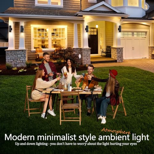 Nigaut 11.8" Outdoor Wall Lights 4 Pack, IP65 Waterproof Anti-Rust Aluminum Up and Down Lights Outdoor for House Garden Porch Exterior Lighting Fixtures, E26 Base