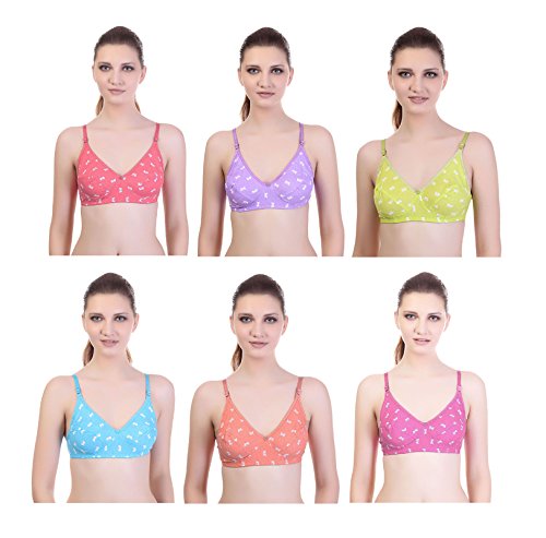 KEOTI Printed Bra - Combo of 6 Multicolour