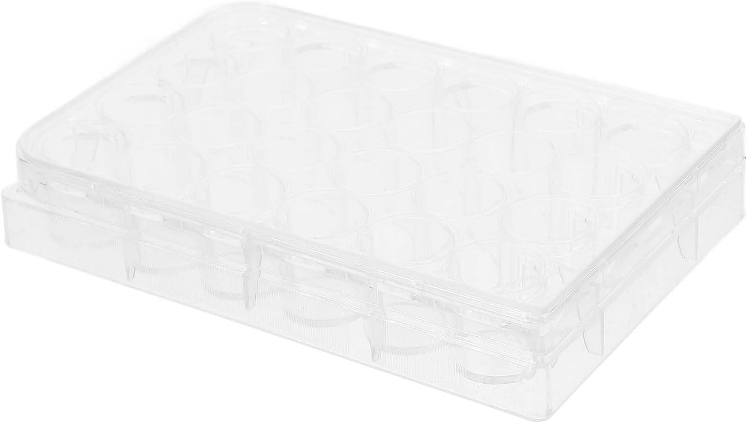 2pcs 24-Well Tissue Culture Plate with Lid, Plastic Cell Culture Tray for Laboratory Use, Deep and Shallow Wells Plate Suitable for Biological and Plant Tissue Experiments