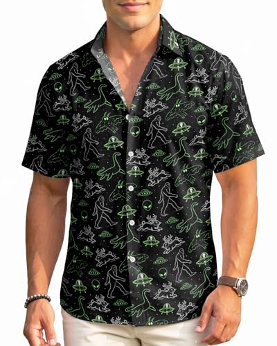 Image of 99TIMORO Fathers Funny Mens Hawaiian Shirt, Movie Button Down Short Sleeve Top, Father Day Summer Gifts