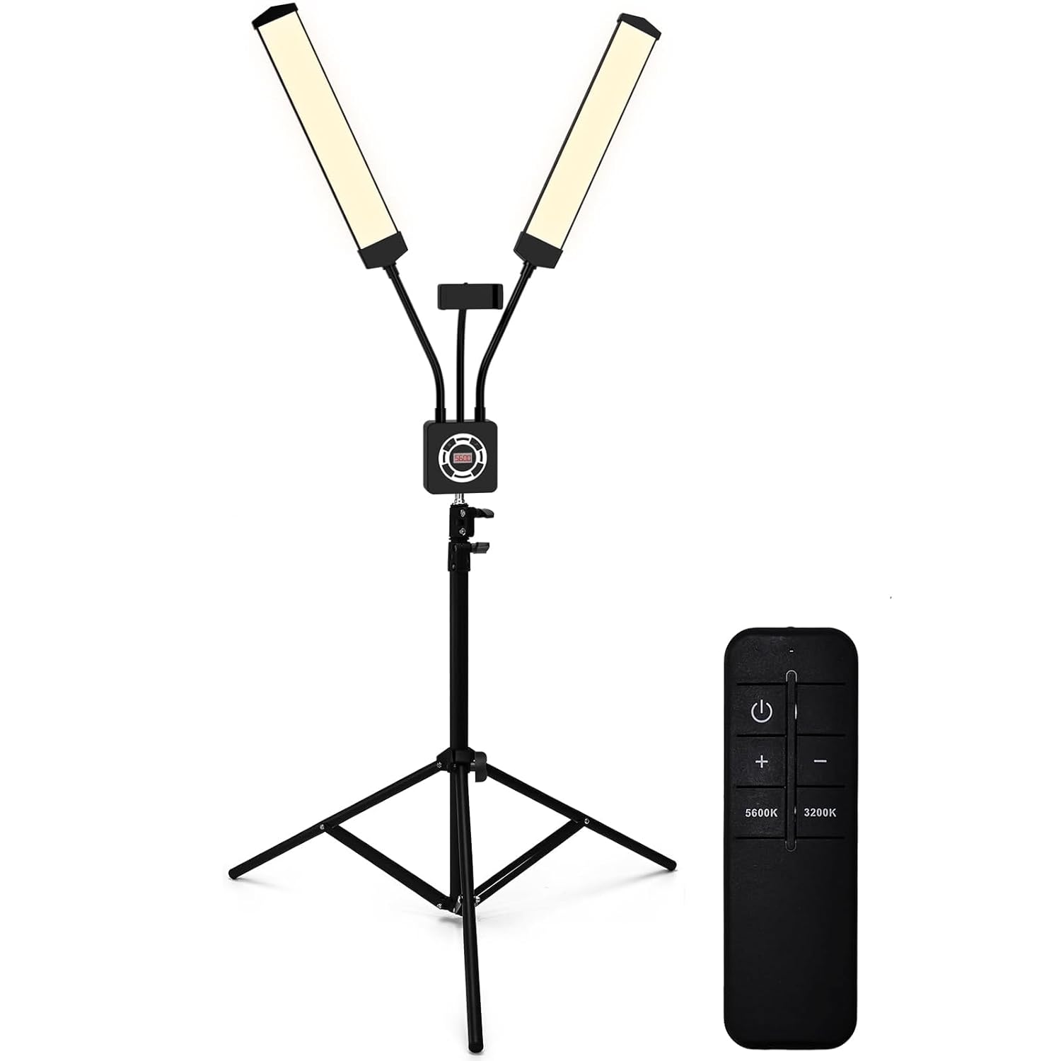 Esthetician Light with Tripod Stand and Phone Holder, Floor Lamp, Lash Lamp for Eyelash Extensions, [Upgrade] Touch Switch Lash Light for Makeup, Tattoo, Photography, Selfie, Video Recording?Black?