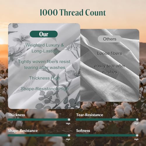 image for Shilucheng 100% Cotton Sheets Set - 1000 Thread Count，Luxury Cotton 