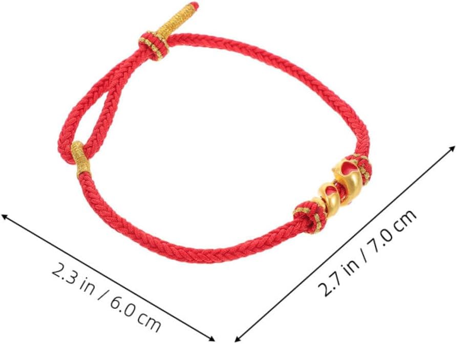 LIFKOME 2pcs Handmade Red String Snake Element Bracelet for Couples Zodiac Snake Charm Durable Braided Design Symbolizing Luck Wisdom Year Celebrations