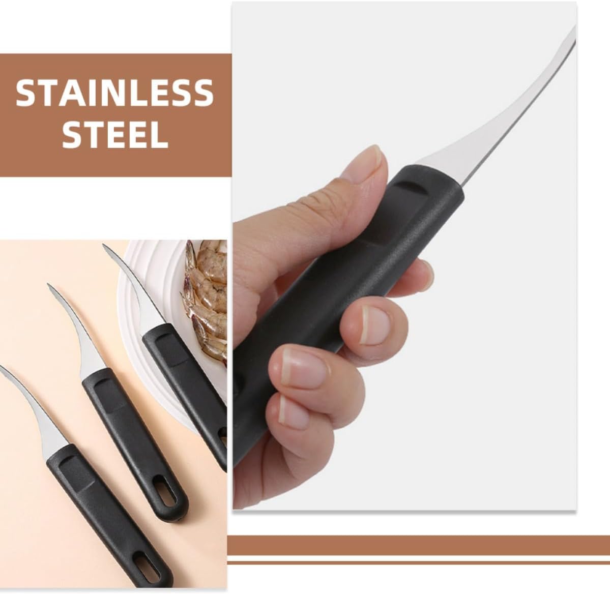 Shrimp Deveiner Tool and Peeler Stainless Steel 4pcs image 5