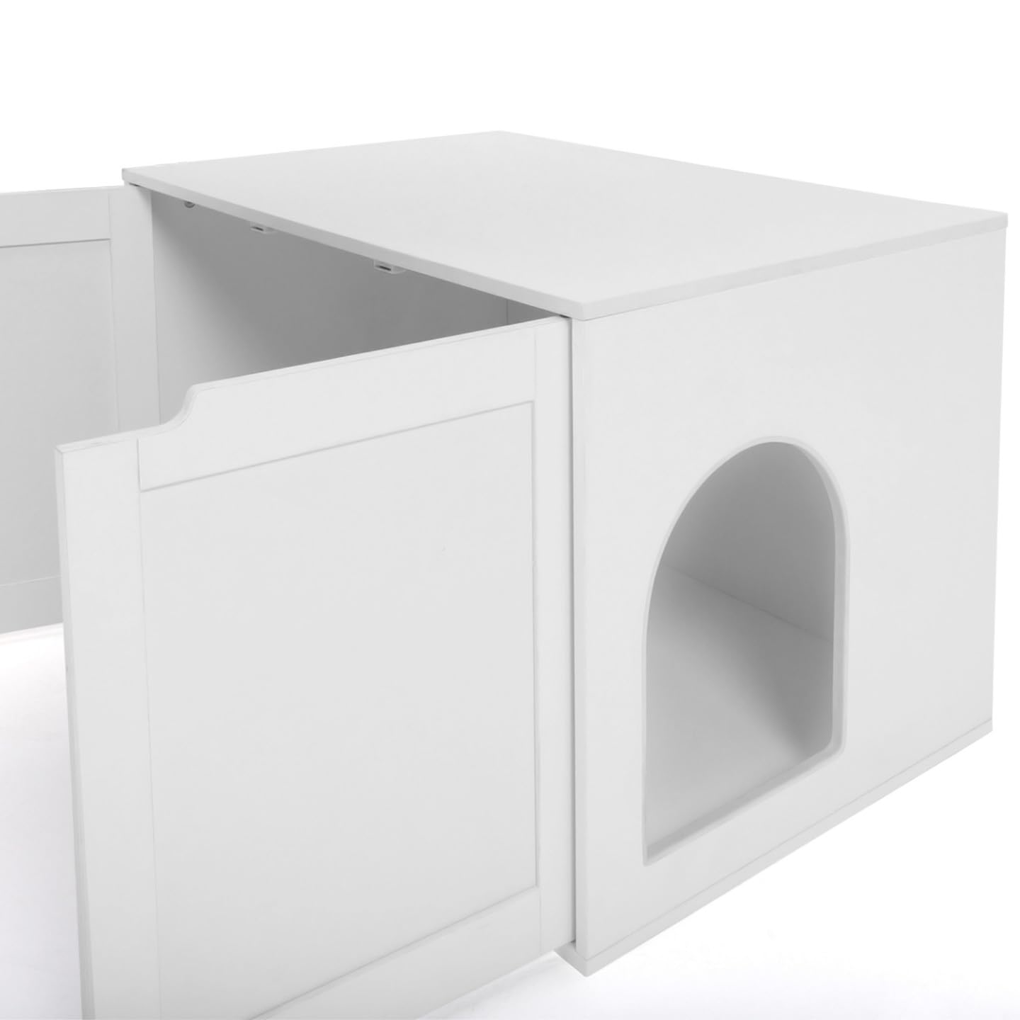 IDMarket - Katzenklo - Versteck mit Doppeltüren weiß