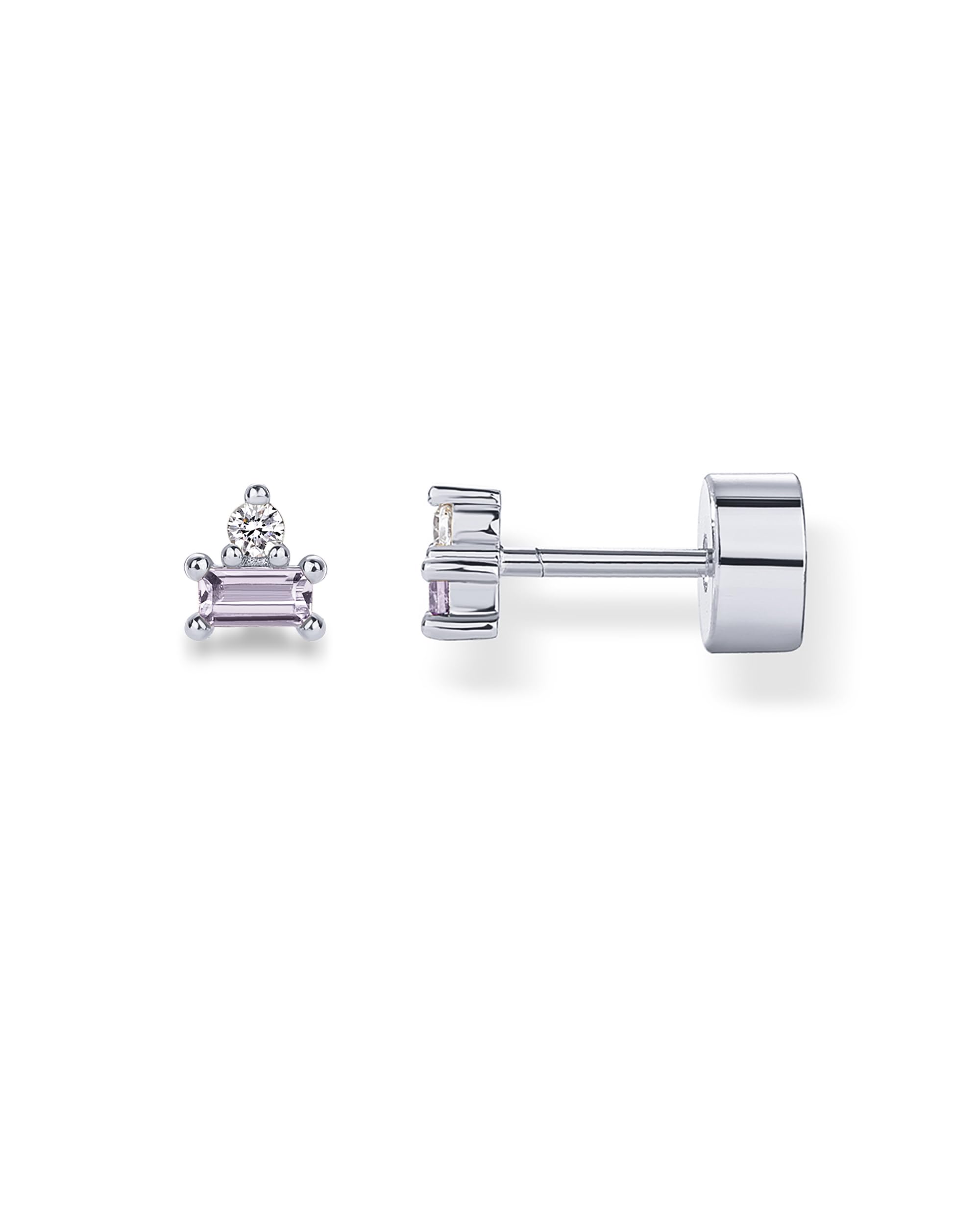 PAVOI 14K Gold Plated Dainty Birthstone Flatback Stud Earrings for Women