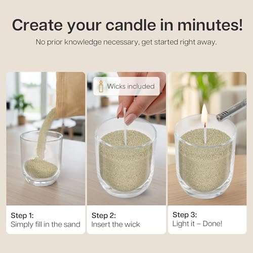 comforder Unscented Candle Sand with Wicks, Pearled Candle, Wax Granules, 14oz Sand Wax Granules + 4 Wicks (Light Green) by comforder - Image 2