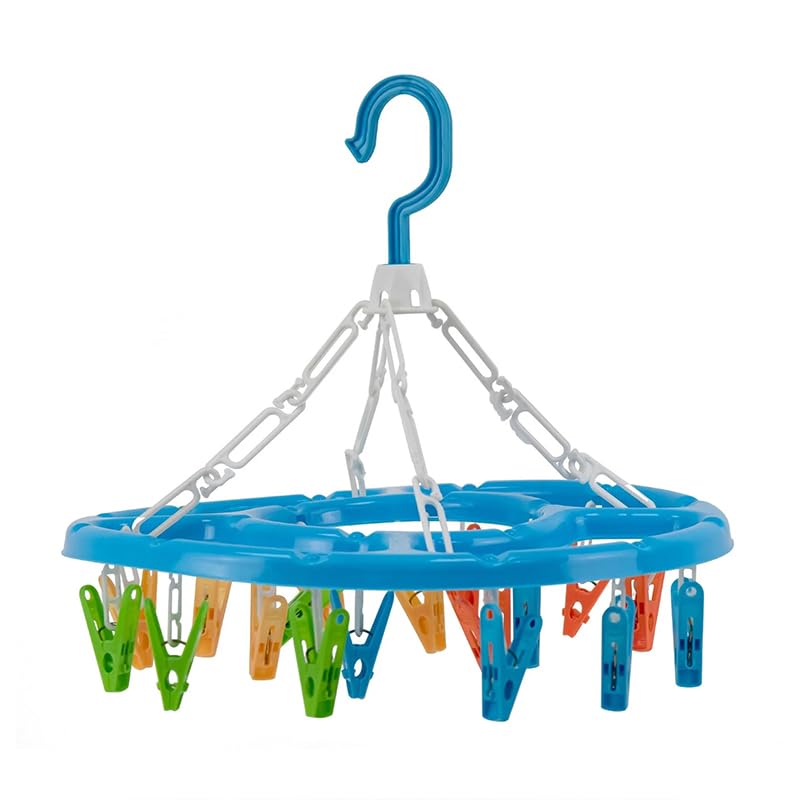 Round Laundry Peg Hanger 32cm Clothes Drying Rack Plastic Sock Underwear Dryer Assorted Colours
