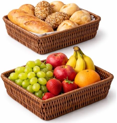Cestas de Vime Sintético Kit 2 Retangulares 25x20 cm HABITARA HOM...