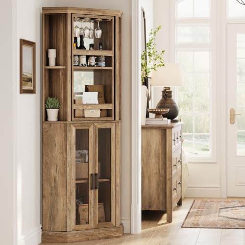 LINSY HOME Corner Bar Cabinet