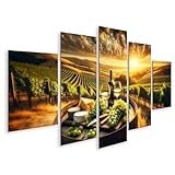 islandburner Mural Vino con barril en viñedo en Chianti, Toscana, Italia sobre lienzo, cuadro de póster