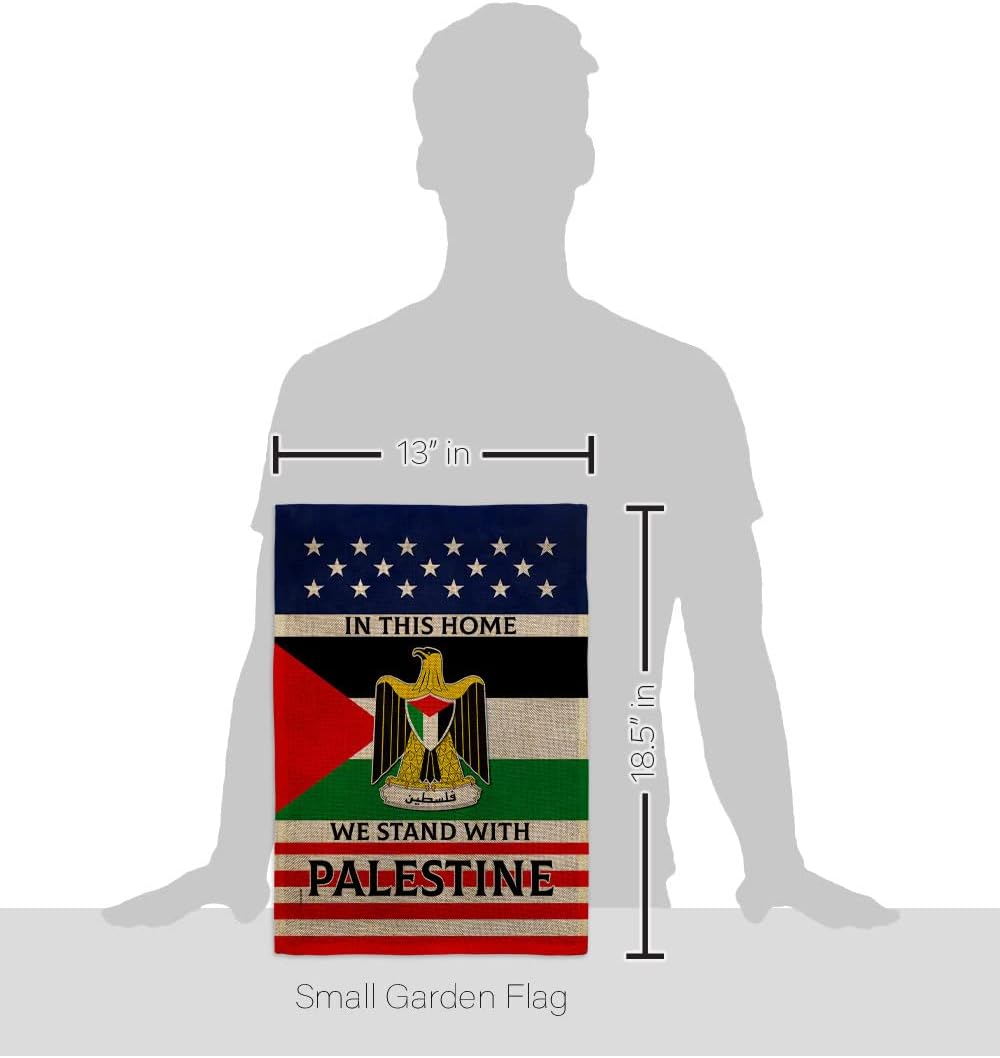 We Stand with Palestine Burlap Garden Flag-Support Cause Pray for Home Country International World House Decoration Banner Small Yard Gift Double-Sided, Made in USA