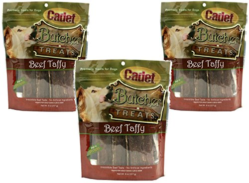 Cadet 3 Pack of Butcher Treats, 8 Ounces each, 100 Percent Beef Dog Snacks