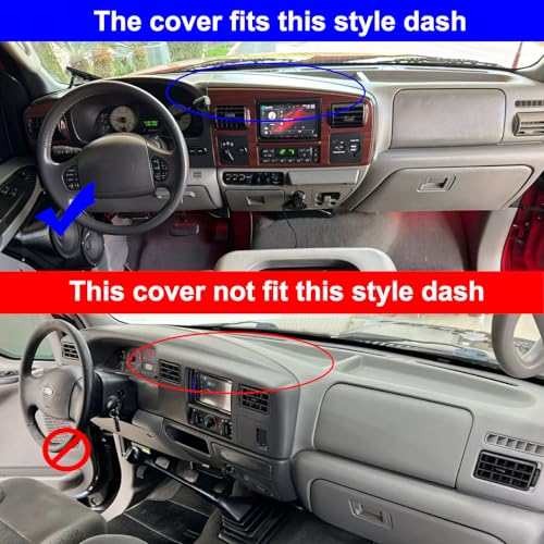 puxhig Dashboard Cover Custom Fit for Ford F250 F350 F450 F550 Super Duty Pickup Truck 2005 2006 2007,Dash Cover Mat Pad Carpet Protector (Dark Gray) by puxhig - Used condition - Image 2