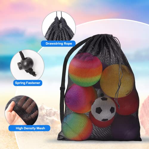 Gse 30" X 40" Extra-Large Mesh Sports Ball Drawstring Bag, Sports Equipment Bag, Mesh Net Carry Bag With Adjustable Shoulder Strap For Gym Training, Football, Basketball, Volleyball, Swimming #TOP3
