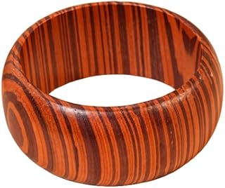 Handmade Natural Wood Bracelet for Women Bohemian Stylish Wooden Bangle Bracelet Retro Wide Chunky Wristband Birthday Christmas Gifts