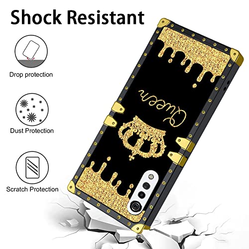 Lsl Compatible With Lg Velvet 5G Square Phone Case, Queen Golden Crown Luxury Tpu Plating Corner Shockproof Protection Cover For Women Girls, For Lg Velvet 5G #TOP2