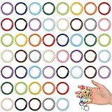 50 Stücke Schlüsselanhänger Ringe,Bunt Schlüsselringe Klein Bunt Schlüssel Ring Rund Set O-Ringen Runde Schlüsselanhänger Federschnallen Metall Key Ring Eisenringe zum Aufhängen des Schlüssels DIY