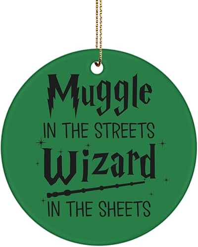 Miniatura 3 de Muggle in The Streets Wizard in The Sheets - Adorno para fanáticos de los fanáticos del divertido hechicero Nerd Geek de cerámica redonda de 3