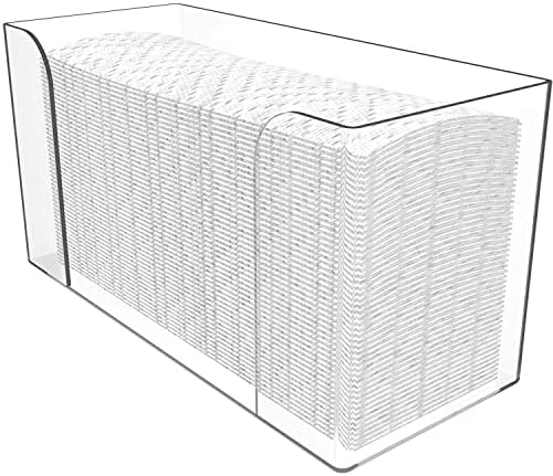 Cq acrylic Countertop Paper Towel Dispenser,Folded Paper Towel Holder,Clear Guest Towel Napkin Holder, Suitable for Z-fold, C-fold or Multi-Fold Paper Towels,Pack of 1
