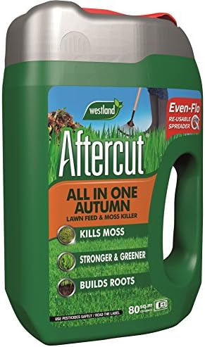 Aftercut 20400456 All In One Autumn Lawn Care (Lawn Feed and Moss killer), 100 m2, 3.5 Kg, Natural