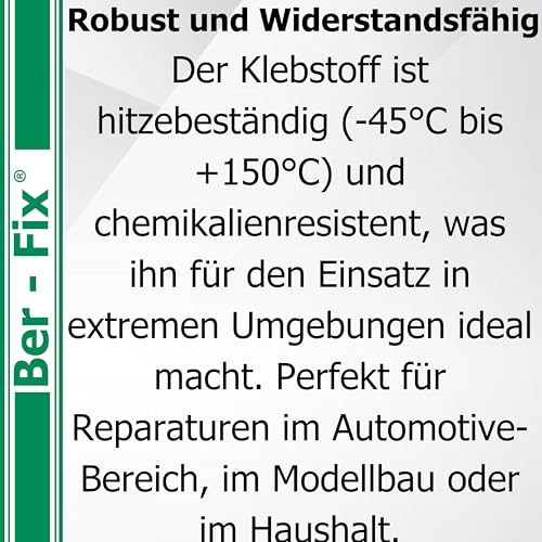 Ber-Fix Schweißnaht-Set S Primer & Füllstoff für Kunststoff, PVC, ABS, GFK, Metall, PE, PP, Silikon 10g Kleber + 15g Granulat, 5ml Primer